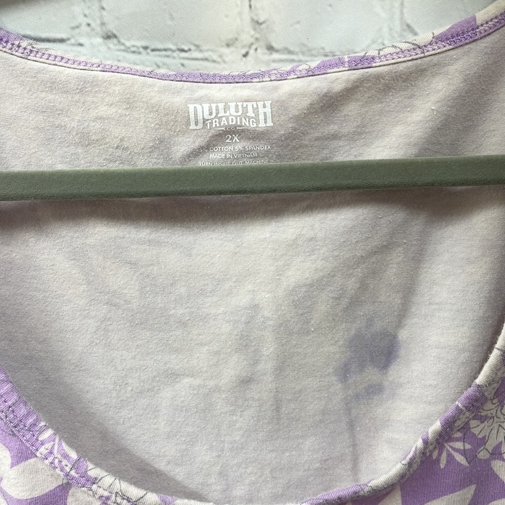Duluth Trading Co Cotton spandex 2x floral tank top - Picture 3 of 6